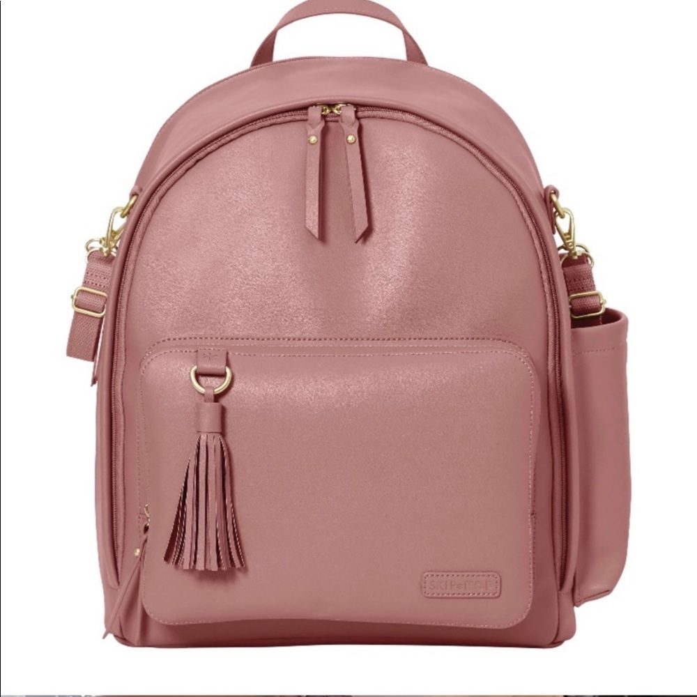 Skip hop faux leather diaper bag